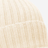 Milano (cream) - 100% cashmere ribbed beanie (unisex)  Fratelli Orsini - Luxury Beanie - Handmade in Italy - 2