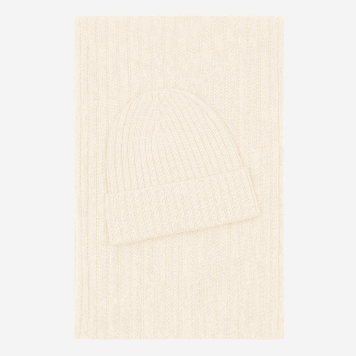 Milano (cream) - 100% cashmere ribbed beanie (unisex)  Fratelli Orsini - Luxury Beanie - Handmade in Italy - 4