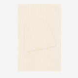 Milano (cream) - 100% cashmere ribbed beanie (unisex)