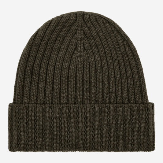 Milano (dark green) - 100% cashmere ribbed beanie (unisex)- Fratelli Orsini - Luxury Beanie - Handmade in Italy - 1