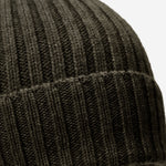Milano (dark green) - 100% cashmere ribbed beanie (unisex)- Fratelli Orsini - Luxury Beanie - Handmade in Italy - 2
