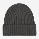 Milano (dark grey) - 100% cashmere ribbed beanie (unisex)