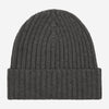 Milano (dark grey) - 100% cashmere ribbed beanie (unisex)