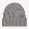 Milano (light grey) - 100% cashmere ribbed beanie (unisex)