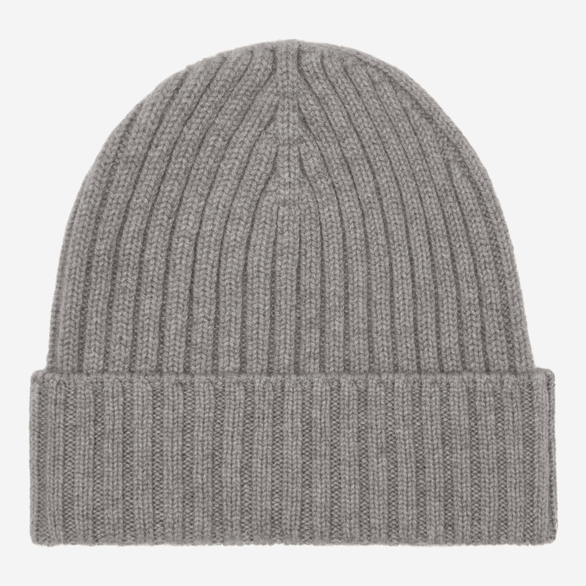 Milano (light grey) - 100% cashmere ribbed beanie (unisex)- Fratelli Orsini - Luxury Beanie - Handmade in Italy - 1    