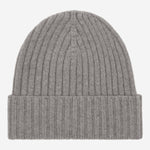 Milano (light grey) - 100% cashmere ribbed beanie (unisex)- Fratelli Orsini - Luxury Beanie - Handmade in Italy - 1    