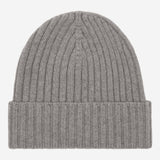 Milano (light grey) - 100% cashmere ribbed beanie (unisex)- Fratelli Orsini - Luxury Beanie - Handmade in Italy - 1    