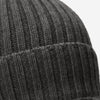 Milano (dark grey) - 100% cashmere ribbed beanie (unisex) - Fratelli Orsini - Luxury Beanie - Handmade in Italy -  2