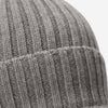 Milano (light grey) - 100% cashmere ribbed beanie (unisex)- Fratelli Orsini - Luxury Beanie - Handmade in Italy -  2