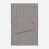 Milano (light grey) - 100% cashmere ribbed beanie (unisex)