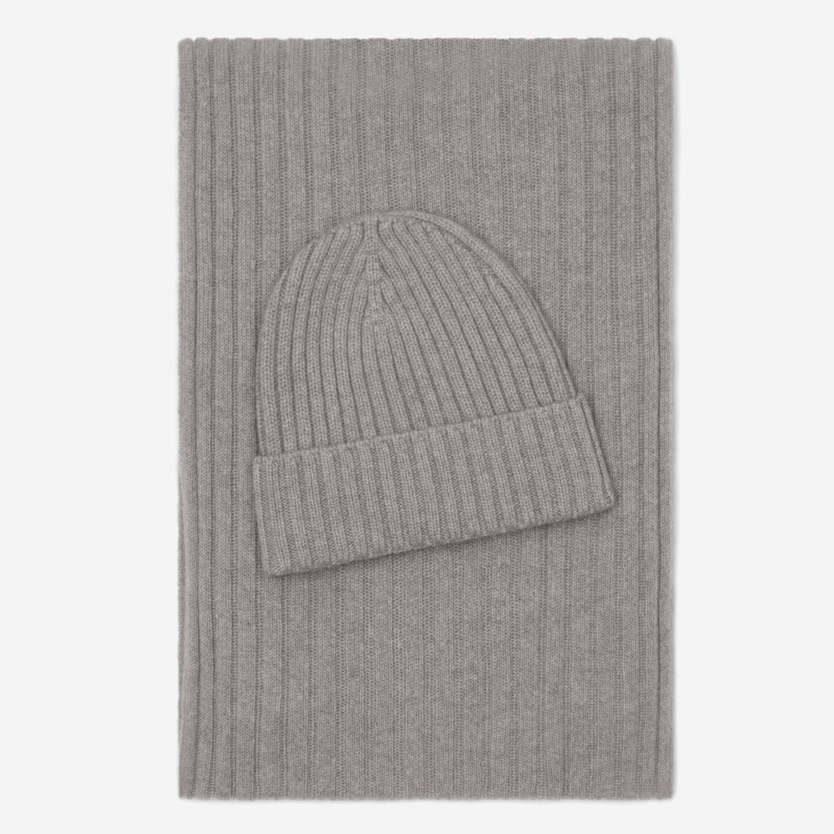 Milano (light grey) - 100% cashmere ribbed beanie (unisex)- Fratelli Orsini - Luxury Beanie - Handmade in Italy -   4