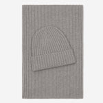 Milano (light grey) - 100% cashmere ribbed beanie (unisex)- Fratelli Orsini - Luxury Beanie - Handmade in Italy -   4