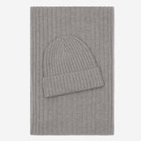 Milano (light grey) - 100% cashmere ribbed beanie (unisex)- Fratelli Orsini - Luxury Beanie - Handmade in Italy -   4