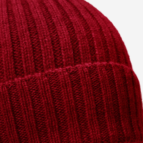 Milano (red) - 100% cashmere ribbed beanie (unisex) - Fratelli Orsini - Luxury Beanie - Handmade in Italy - 2
