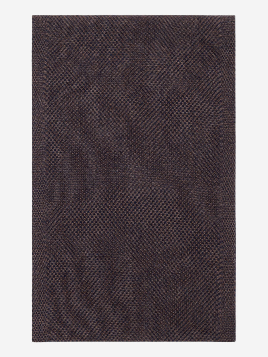 Riccardo (brown & blue) - 100% cashmere scarf with pattern - Fratelli Orsini - Luxury Cashmere Scarf - Handmade in Italy - 4