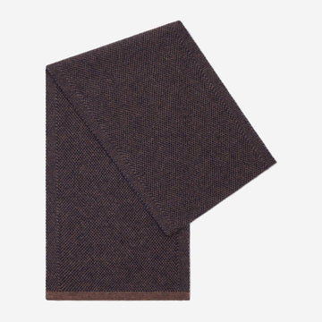 Riccardo (brown & blue) - 100% cashmere scarf with pattern