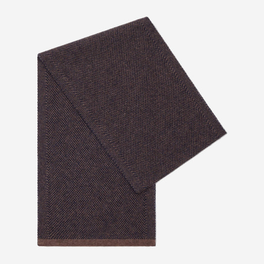Riccardo (brown & blue) - 100% cashmere scarf with pattern