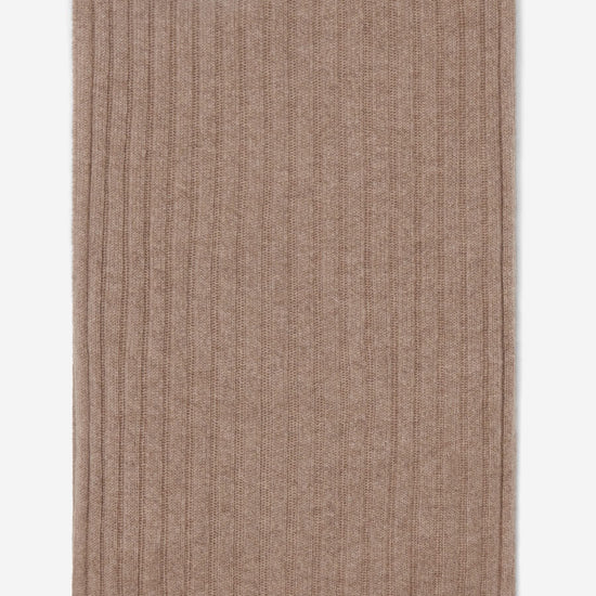 Napoli (brown) - 100% cashmere ribbed scarf (unisex) - Fratelli Orsini - Luxury Cashmere Scarf - Handmade in Italy - 3