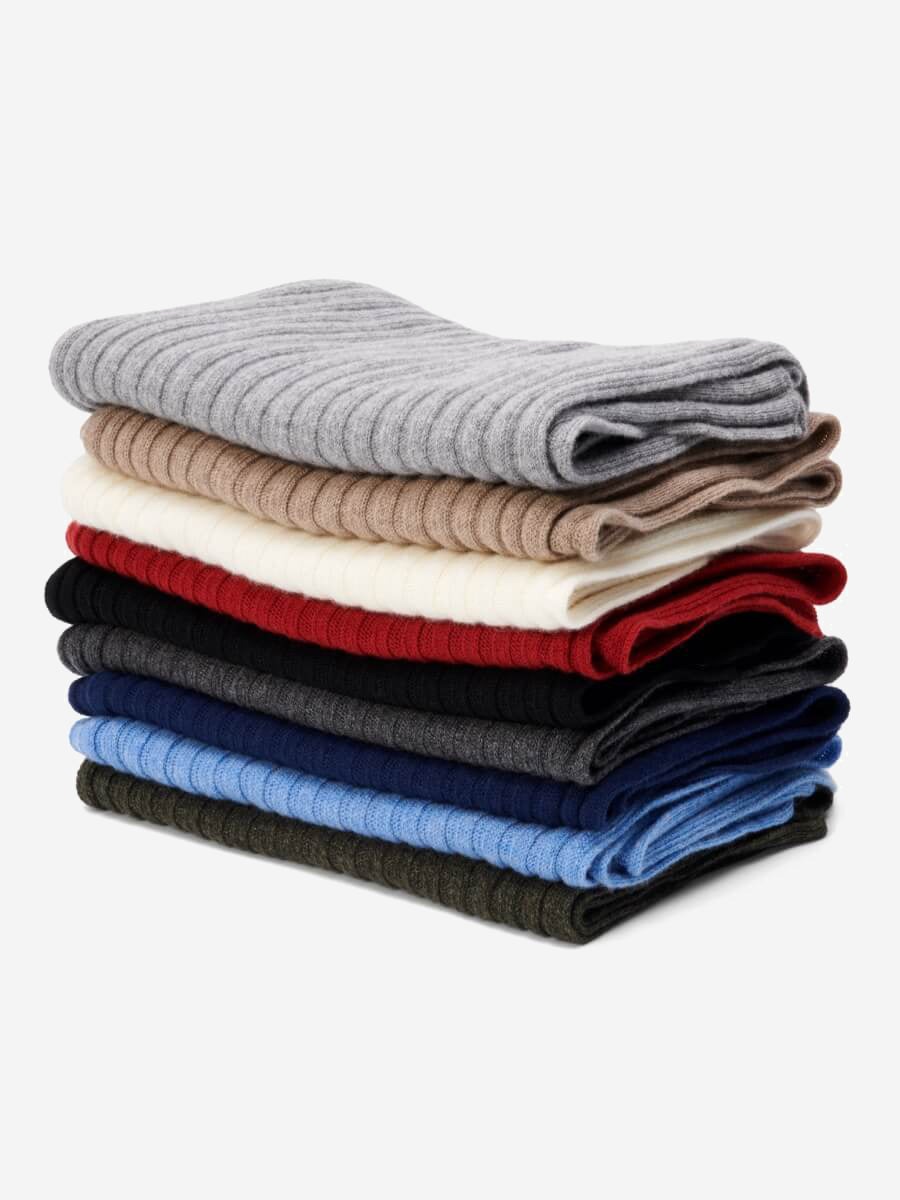 100% cashmere ribbed scarf (unisex) - Fratelli Orsini - Luxury Cashmere Scarf - Handmade in Italy - 1
