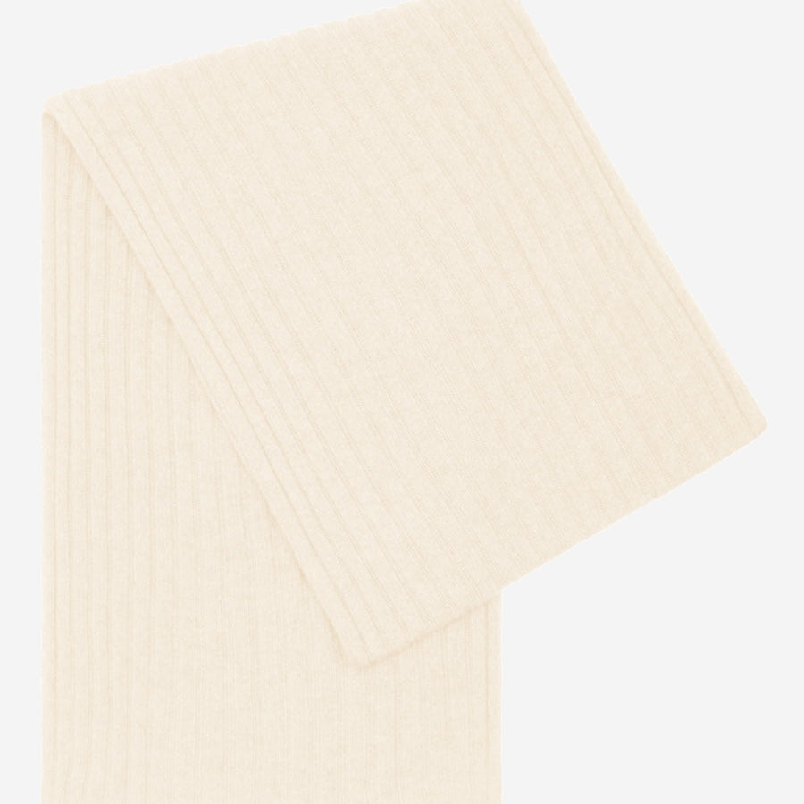 Napoli (cream) - 100% cashmere ribbed scarf (unisex) - Fratelli Orsini - Luxury Cashmere Scarf - Handmade in Italy - 1   