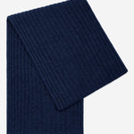 Napoli (navy blue) - 100% cashmere ribbed scarf (unisex) - Fratelli Orsini - Luxury Cashmere Scarf - Handmade in Italy - 1   