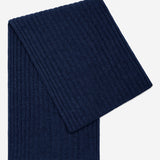 Napoli (navy blue) - 100% cashmere ribbed scarf (unisex) - Fratelli Orsini - Luxury Cashmere Scarf - Handmade in Italy - 1   