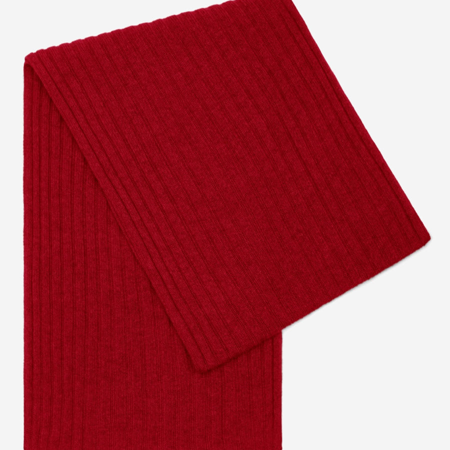 Napoli (red) - 100% cashmere ribbed scarf (unisex) - Fratelli Orsini - Luxury Cashmere Scarf - Handmade in Italy - 1   