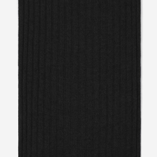 Napoli (black) - 100% cashmere ribbed scarf (unisex)  - Fratelli Orsini - Luxury Cashmere Scarf - Handmade in Italy - 3