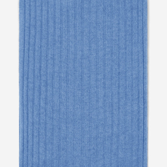 Napoli (light blue) - 100% cashmere ribbed scarf (unisex) - Fratelli Orsini - Luxury Cashmere Scarf - Handmade in Italy - 3