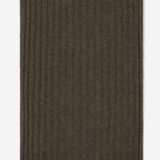 Napoli (dark green) - 100% cashmere ribbed scarf (unisex) - Fratelli Orsini - Luxury Cashmere Scarf - Handmade in Italy - 3