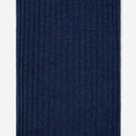 Napoli (navy blue) - 100% cashmere ribbed scarf (unisex) - Fratelli Orsini - Luxury Cashmere Scarf - Handmade in Italy - 3