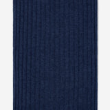 Napoli (navy blue) - 100% cashmere ribbed scarf (unisex) - Fratelli Orsini - Luxury Cashmere Scarf - Handmade in Italy - 3