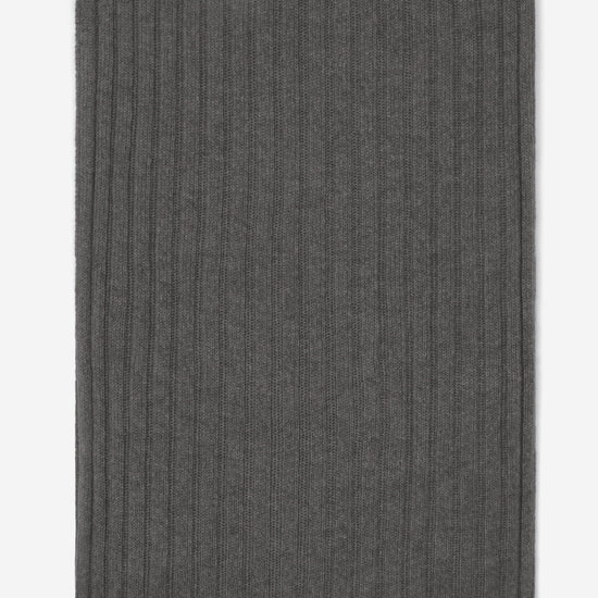 Napoli (dark grey) - 100% cashmere ribbed scarf (unisex) - Fratelli Orsini - Luxury Cashmere Scarf - Handmade in Italy - 3