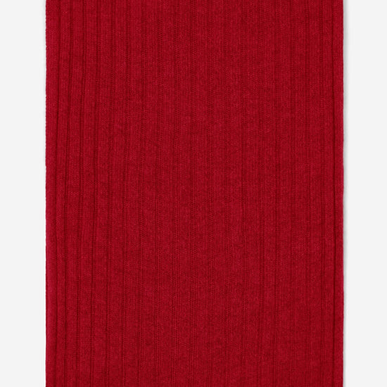 Napoli (red) - 100% cashmere ribbed scarf (unisex) - Fratelli Orsini - Luxury Cashmere Scarf - Handmade in Italy - 3