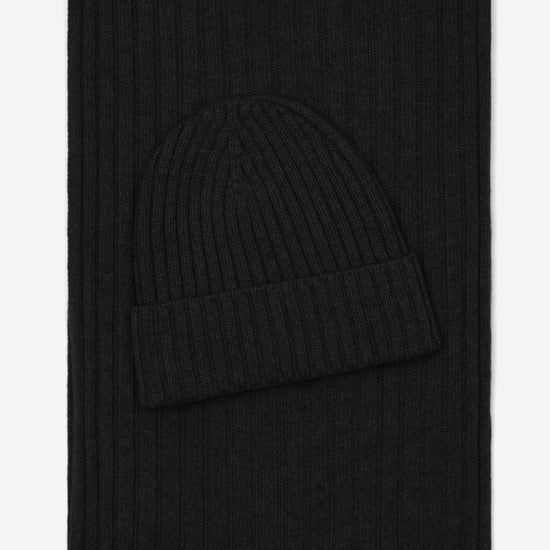 Napoli (black) - 100% cashmere ribbed scarf (unisex)  - Fratelli Orsini - Luxury Cashmere Scarf - Handmade in Italy - 4