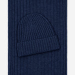 Napoli (navy blue) - 100% cashmere ribbed scarf (unisex) - Fratelli Orsini - Luxury Cashmere Scarf - Handmade in Italy - 4