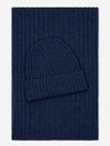 Napoli (navy blue) - 100% cashmere ribbed scarf (unisex) - Fratelli Orsini - Luxury Cashmere Scarf - Handmade in Italy - 4