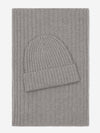 Napoli (light grey) - 100% cashmere ribbed scarf (unisex) - Fratelli Orsini - Luxury Cashmere Scarf - Handmade in Italy - 4