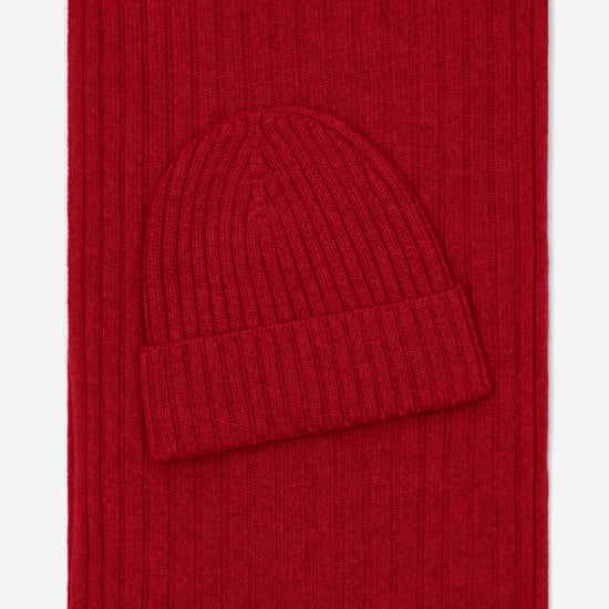 Napoli (red) - 100% cashmere ribbed scarf (unisex) - Fratelli Orsini - Luxury Cashmere Scarf - Handmade in Italy - 4