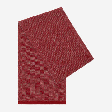 Riccardo (red & grey) - 100% cashmere scarf with pattern