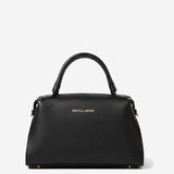 Cecilia (black) - Italian calf leather women’s handbag (with shoulder strap)