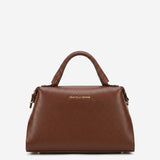 Cecilia (brown) - Italian calf leather women's handbag (with shoulder strap)