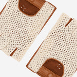 Dario (cognac) - Hand-sewn Italian crochet driving gloves from lambskin leather - Fratelli Orsini - Luxury Leather Gloves - Handmade in Italy - 3