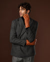 Diego (cognac) - Italian gloves made of American deerskin leather with rabbit fur lining