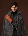 Diego (cognac) - Italian gloves made of American deerskin leather with rabbit fur lining