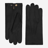 Diego (black) - Italian gloves made of American deerskin leather with rabbit fur lining
