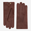 Diego (brown) - Italian gloves made of American deerskin leather with rabbit fur lining