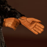 Donatella (brown) – Luxurious Italian peccary leather gloves with cashmere lining - Fratelli Orsini - Luxury Leather Gloves - Handmade in Italy - 7