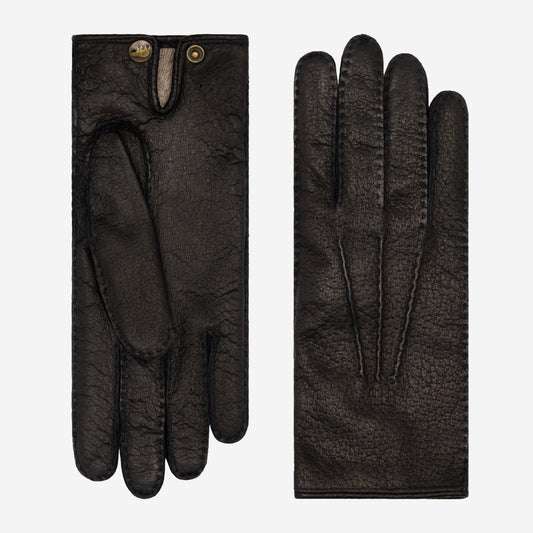 Donatella (black) – Luxurious Italian peccary leather gloves with cashmere lining