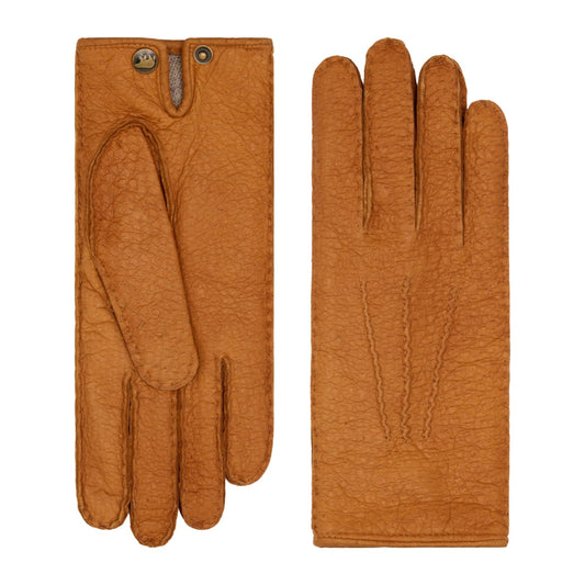 Donatella (brown) – Luxurious Italian peccary leather gloves with cashmere lining
